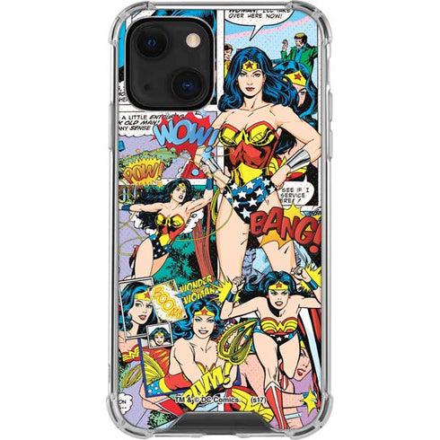 DC Comics Wonder Woman Comic Blast iPhone 14 Clear Case